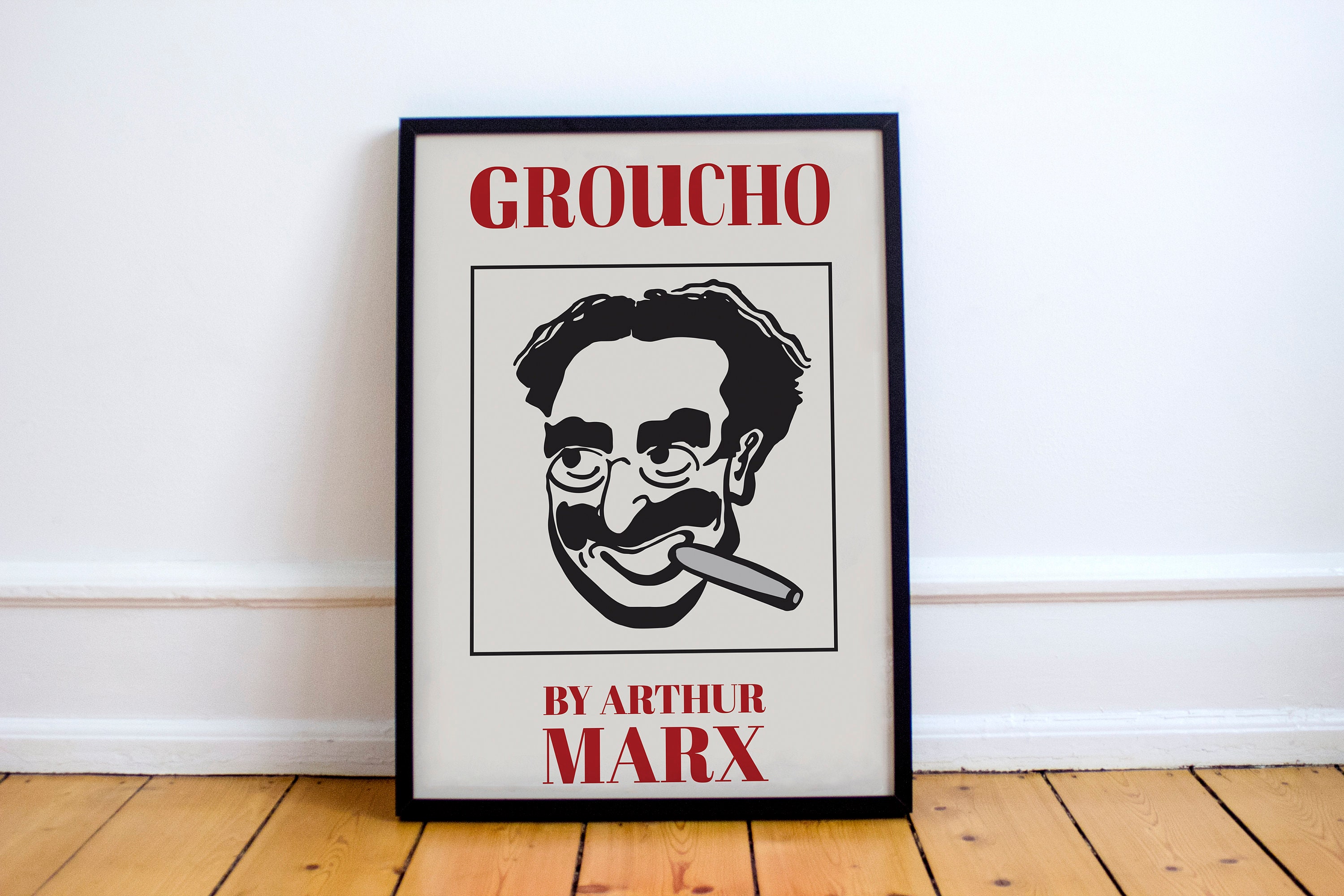 Groucho Marx Poster. Redrawing of Arthur Marx Book 'groucho'. Duck