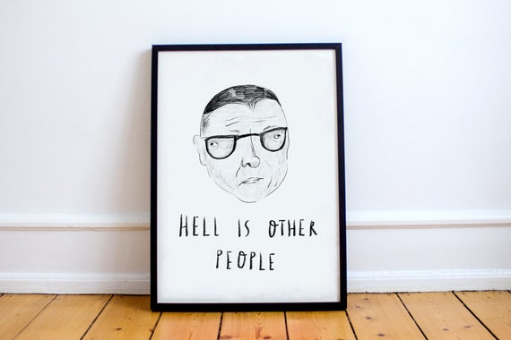 Jean Paul Sartre Poster Teufel Ist Anderen Etsy