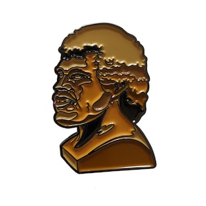 Bonjour, broche en émail Lionel Richie ! Est-ce moi que vous cherchez? Modèle en argile, sculpture, vidéo musicale, culte, années 1980, années 80, commodores,
