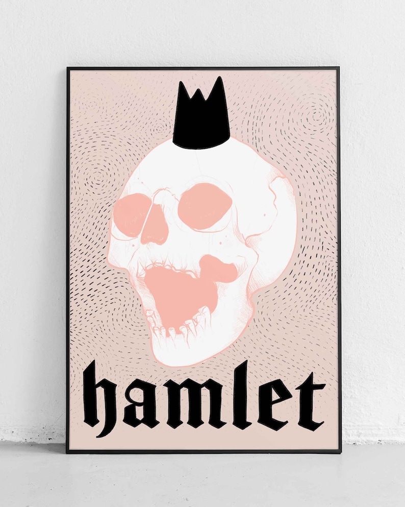 Hamlet Print William Shakespeare inspired poster, tragedy, literature, plays, performing, hamlet, The Tragedy of, Denmark, Claudius, image 5