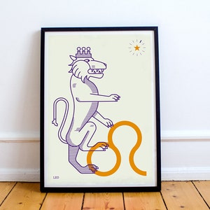 LEO Print! Signs of the Zodiac, Astrology, Constellation, Star Sign, Leo gift, wall art,