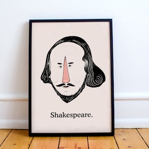 William Shakespeare inspired print tragedy, literature, plays, theatre ,Hamlet, Othello, King Lear, and Macbeth,