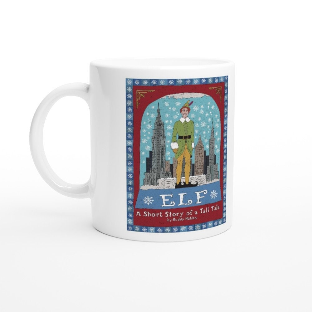 エルフのクリスマスマグカップ！バディ・ホブスによるほら話の短編 ウィル・フェレル、ズーイー・デシャネル、バディ・エルフ、ピーター・ディンクレイジ、ニューヨーク・シティ・マグカップ  - Etsy 日本, image size:1000x1000