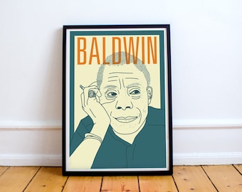James Baldwin Print  Giovanni's Room, Notes of a Native Son, Civil Rights Movement, American Literature