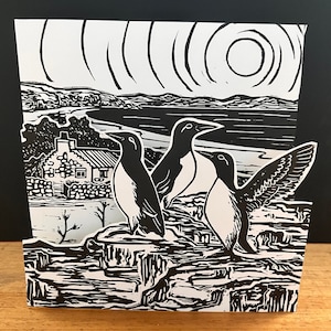 Handa 3D Island lino print