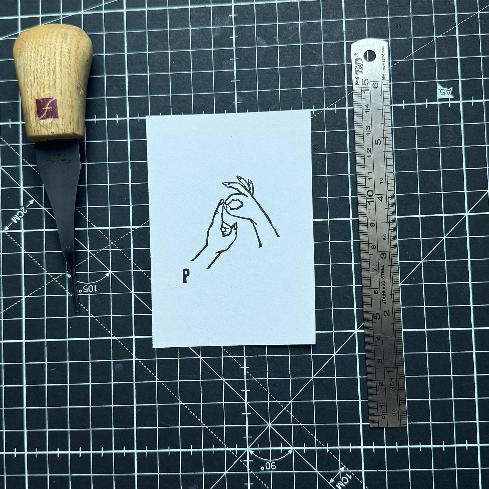 Sign Language Letter R Anime Style British Sign Language Lino Print Letter M-R - Etsy