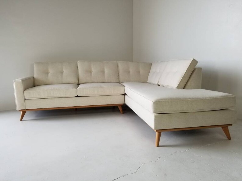 Mid Century Danish Modern Sectional Chaise Sofa Etsy