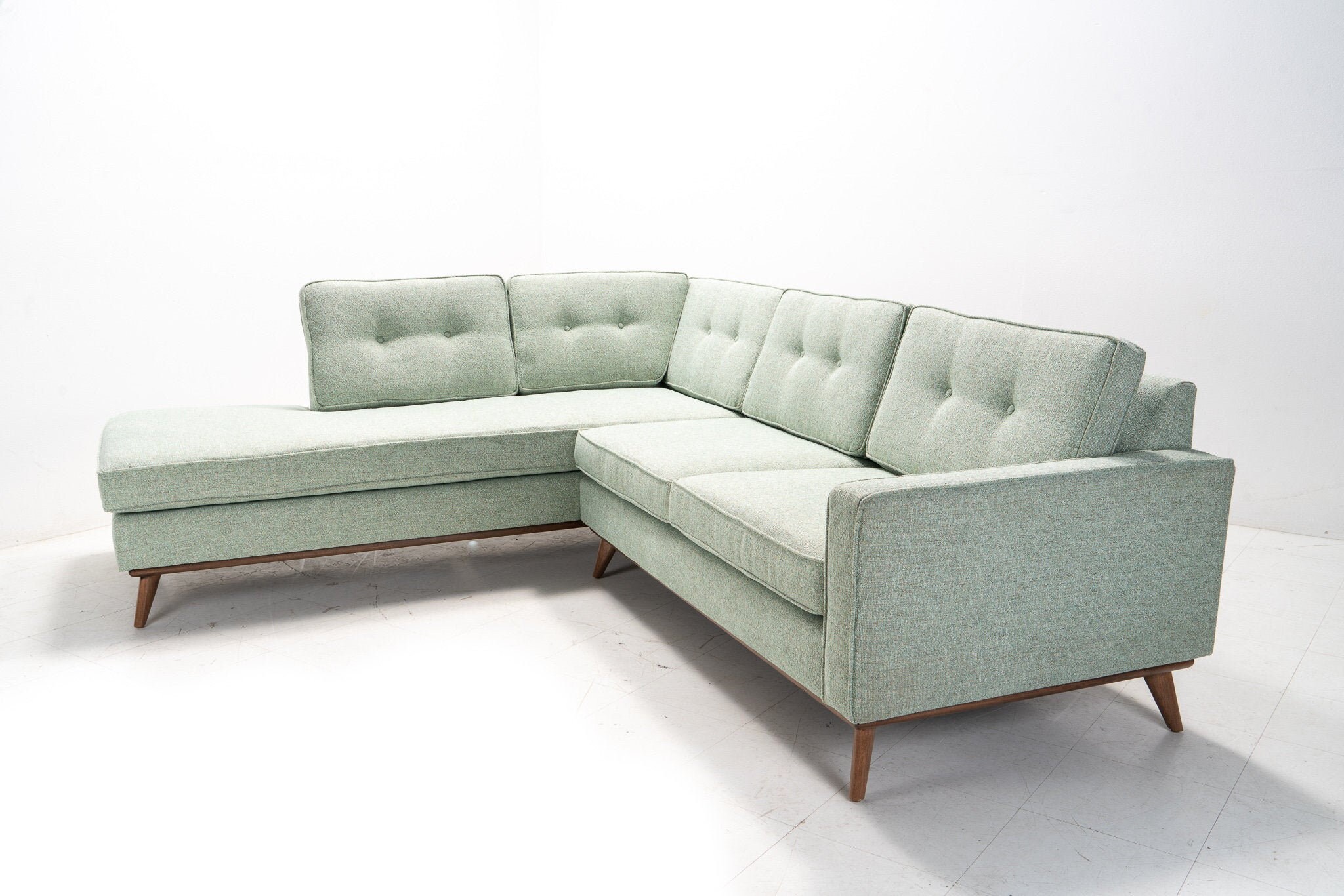 Mid Century Danish Modern Sectional Chaise Sofa Etsy