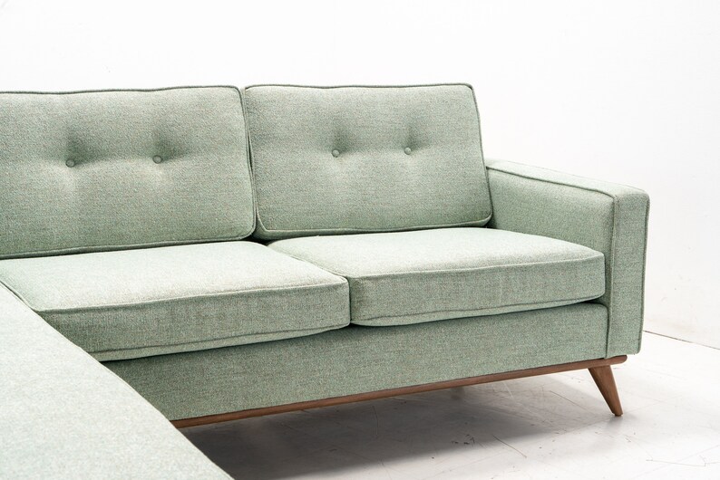 Mid Century Danish Modern Sectional Chaise Sofa Etsy