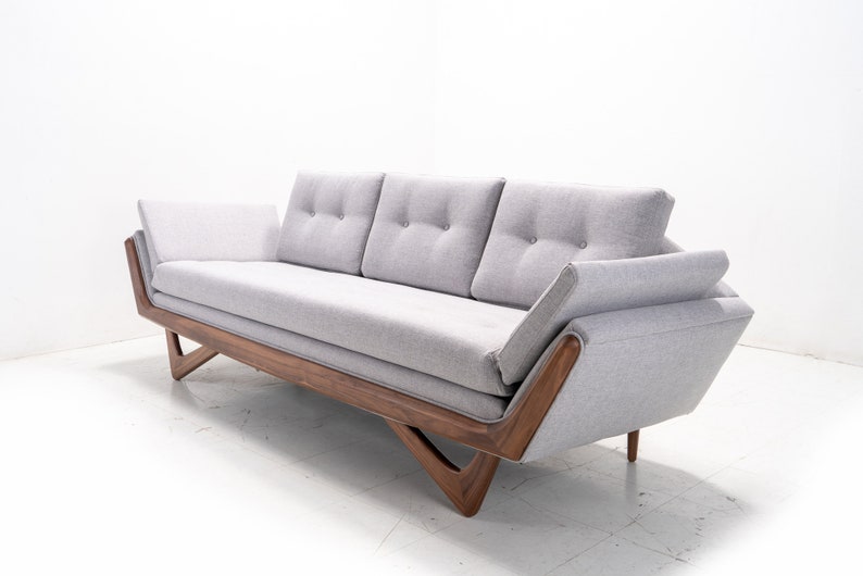 An Adrian Pearsall-style sofa made by TD Furniture.