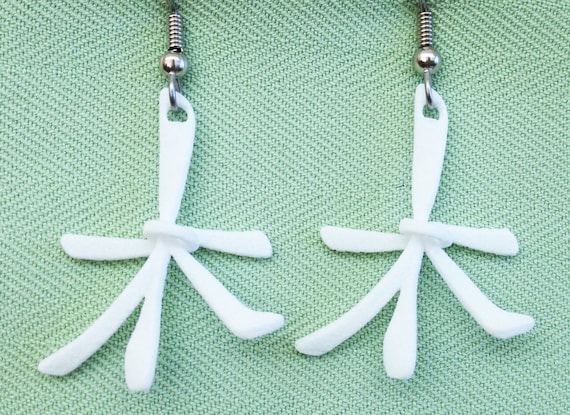 WOOD/TREE/Tu - 3D Printed Chinese character earrings