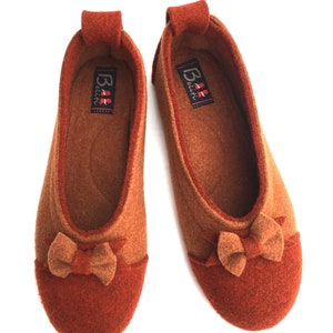 Wool Felt Warm Ballet Flat Slippers Flower
