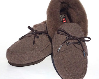 Wool Felt Warm Flat Moccasin Slippers