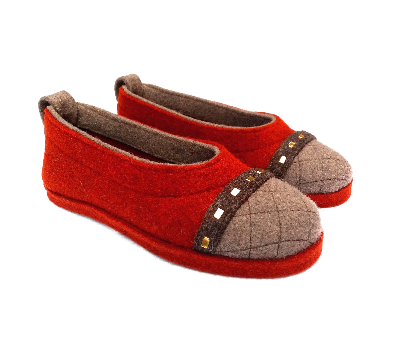 wool felt warm ballet flat slippers affori