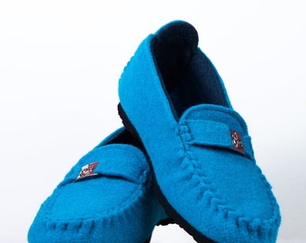 Wool Felt Warm Flat Moccasin Slippers