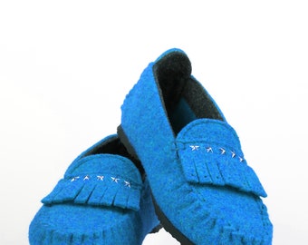 Wool Felt Warm Flat Moccasin Slippers