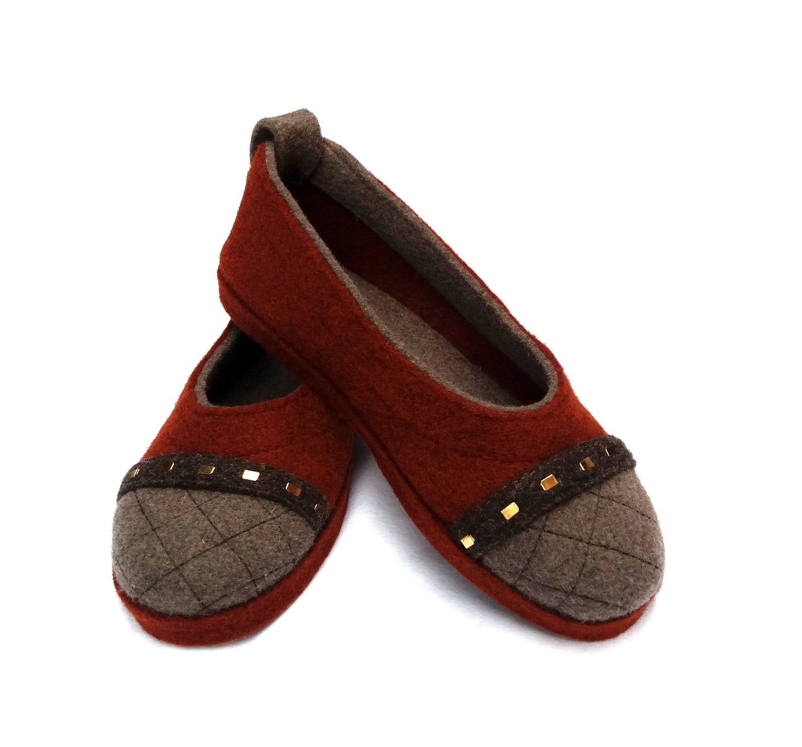 wool felt warm ballet flat slippers affori