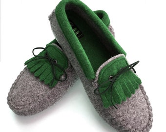 Wool Felt Warm Flat Moccasin Slippers