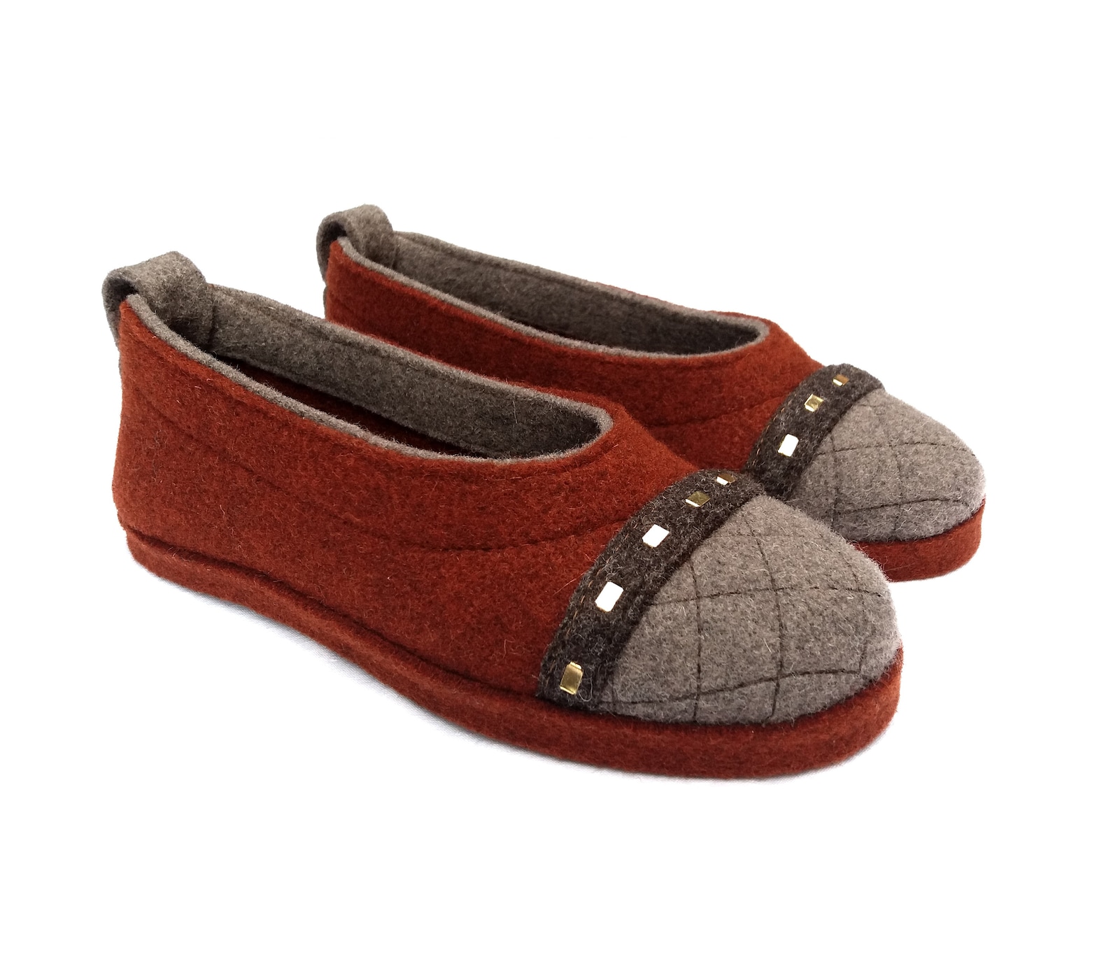wool felt warm ballet flat slippers affori