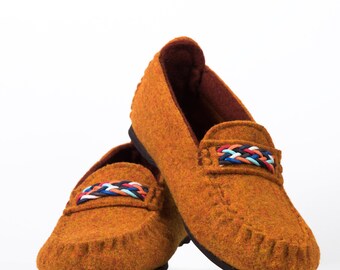 Wool Felt Warm Flat Moccasin Slippers