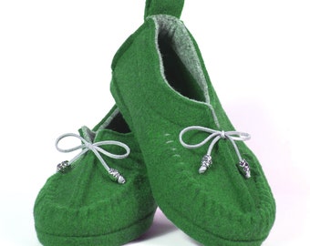 Wool Felt Warm Flat Moccasin Slippers