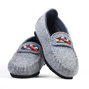 Wool Felt Warm Flat Moccasin Slippers