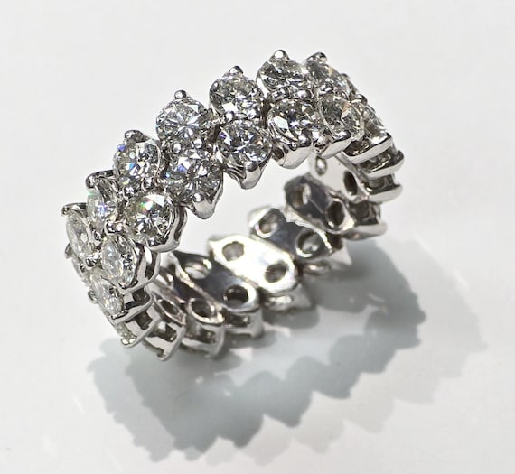 Platinum 2-Row Diamond Eternity Band 7ctw Size 6