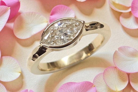 14k Yellow Gold Bezel Set 1.00ct Diamond Ring