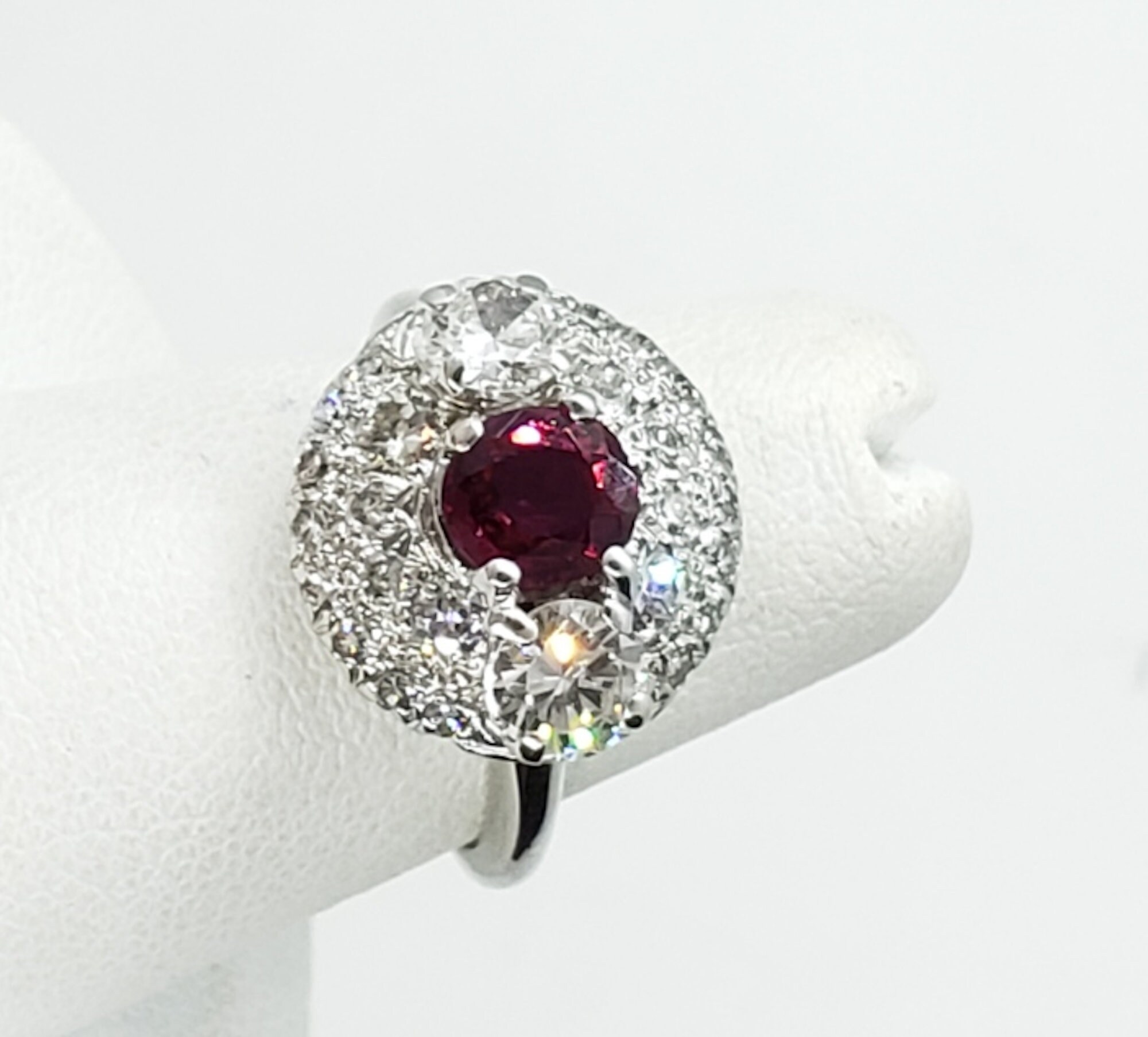 Genuine Ruby (GIA graded) & Diamond Ring