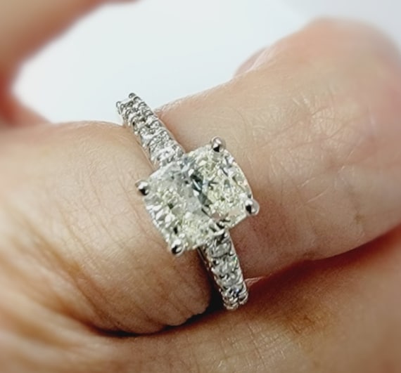 SALE!!! 14K Ladies 1.43ct Cushion Cut Diamond Engagement Ring