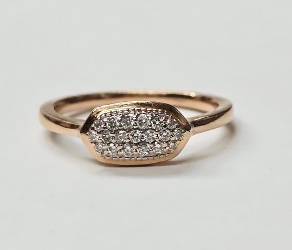 "KENDRA SCOTT" 14K Rose Gold Diamond Stack Ring 19RD=0.19