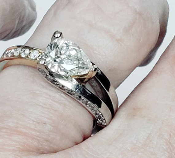 SALE!! Pear Shaped Diamond Ring~1.46 carats total weight! 14KTT