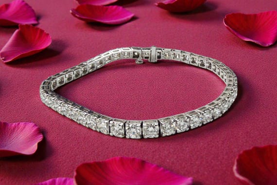14kw LAB Diamond Tennis Bracelet 8.23ctw