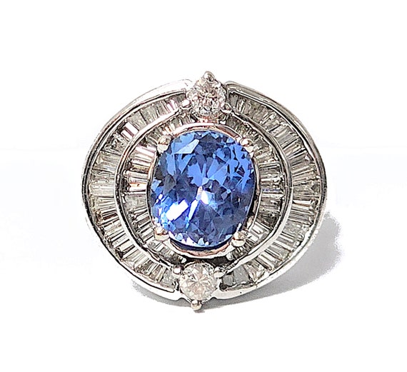 SALE!!! 18k White Gold Beautiful Ceylon Light Blue 2.54ct Sapphire & 2ctw Diamond Ring