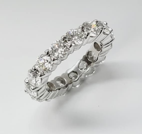 SIZE 6.75 Platinum VS QUALITY Diamond Eternity Band 5.00 Carats Tw