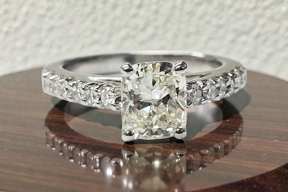 SALE!!! 14K Ladies 1.43ct Cushion Cut Diamond Engagement Ring