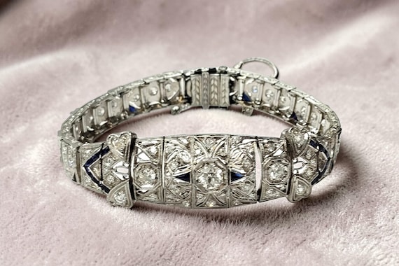 Affordable Vintage Diamond and Sapphire Bracelet