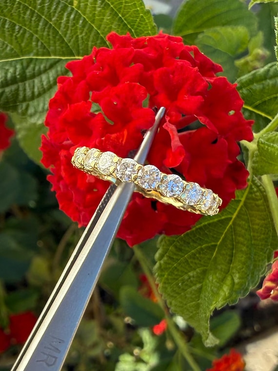 18k Yellow Gold Diamond Eternity Band 2.10ctw Finger Size 6.5