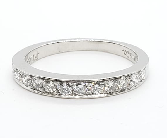 Tiffany & Co Shared Prong Diamond Legacy Wedding Band size 4 3/4