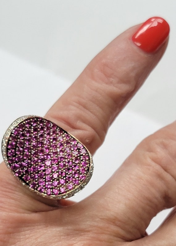 Gorgeous Pink Sapphire "Saddle Ring" in 18k Rose Gold