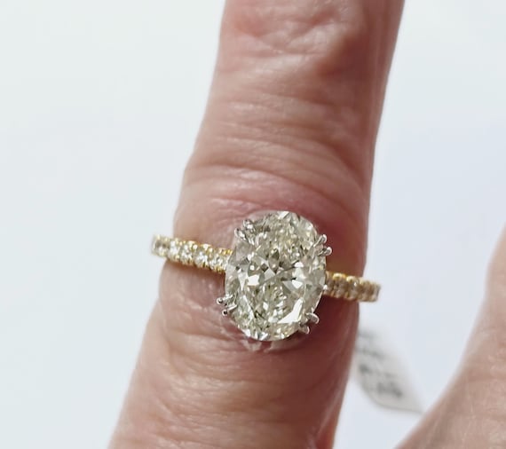 SALE!!! Absolutely Stunning Earth Mined 1.89ct Oval "Hidden Halo" Diamond Engagement Ring FREE 2day shipping!