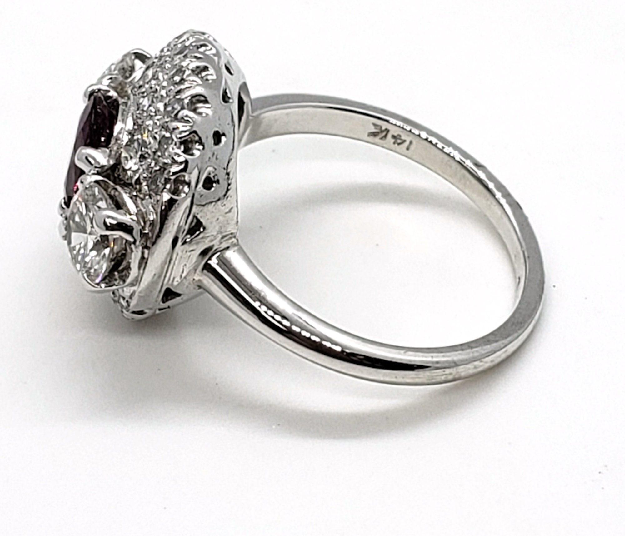 Genuine Ruby (GIA graded) & Diamond Ring