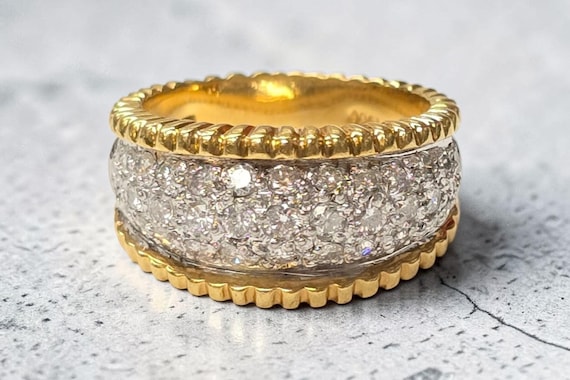 Beautiful 18ky/Platinum 1.00ctw Pave' Diamond Band