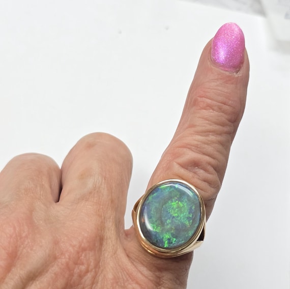 18K Yellow Gold Custom Opal & Diamond Ring WOW!!!!