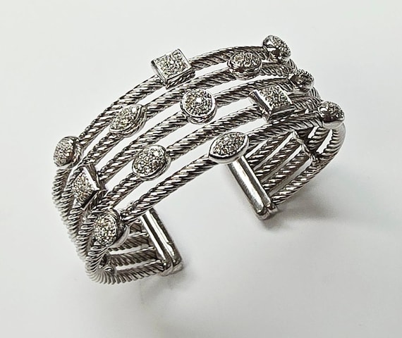 David Yurman Confetti 5-Row Diamond Cable Cuff Bracelet