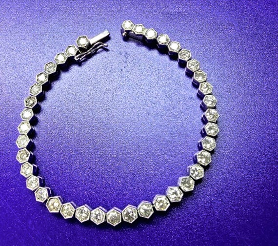 Platinum Straight Line 7CTW Diamond Bracelet WOW!!!!