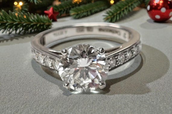 Huge SALE!!! DeBeers Platinum 2.01ct F, VS-2 GIA Diamond Engagement Ring with accent diamonds & Free Shipping!
