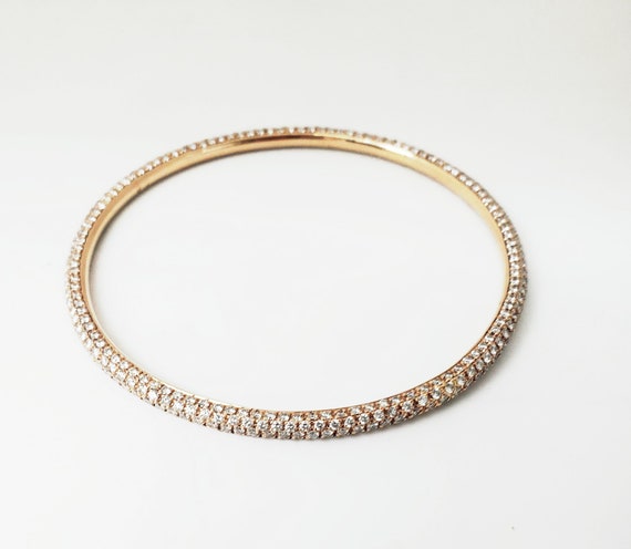 18k Rose Gold Pave' Diamond Endless Slip on Bangle Bracelet with 8+ Carats of Diamonds!!!  FREE SHIPPING!
