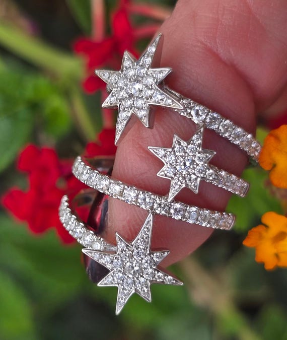 WOW!  18KW Wrap-Around Statement Diamond Ring 1.12ctw