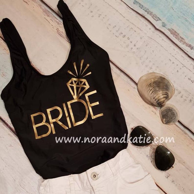 bride swimming costume black